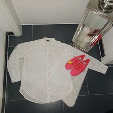 Blusenhemd oversize H&M weiß Herz❤️ baumwolle M L 40 42 Hemdbluse TopZustand