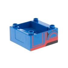 1x Lego Duplo Führerhaus 4x4x1 1/2 blau bedruckt Zug Aufsatz Gordon 51547pb08
