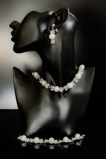 Schmuck-Büste / Deko-Kopf für Fotografie–Groß- Schwarz Matt,  lnklusive Schmuck