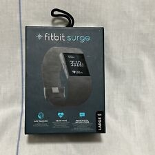 Fitbit Surge kabelloser Fitness-Aktivitätstracker, groß - schwarz. Neues Armband montiert