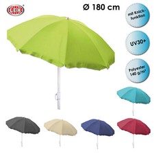 Sonnenschirm knickbar Ø 1,8 m Garten Balkon Strand Schirm UV30+ Farbauswahl