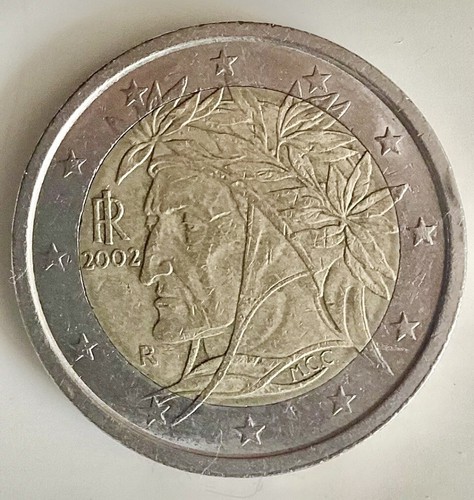 Euro münze italien - euro, dante