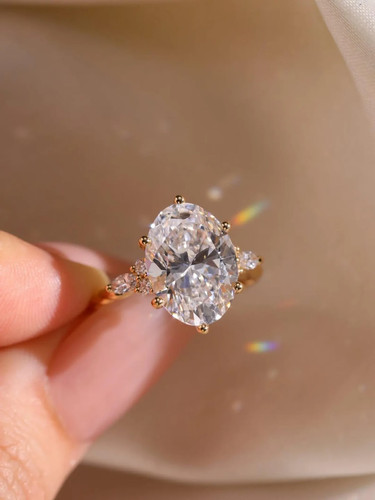 Karat oval schliff moissanit - 4,