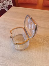 Vintage Zucker Schatulle Kristallglas mit Kugelverschluss - Metallmontierung 