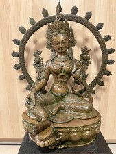 Buddha-Statue mit Krone der Panca Dyani Buddhas – Bronze 58cm
