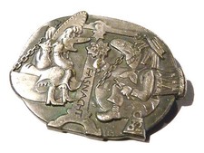 Zinnschmuck versilbert Brosche