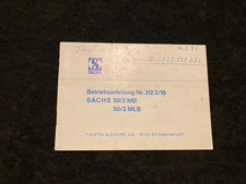 Betriebsanleitung  Sachs 50/2