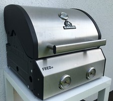 Burnhard Fred Jr. Gasgrill 2-Burner Brenner Haupteinheit Grilleinheit Silber Set