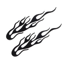 2 Flammen Autoaufkleber 3D