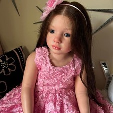 40'' Reborn Doll DIY Kit Unassembled Toddler Girl Long Hair with Cloth Body Gift