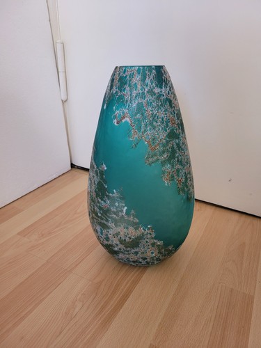 Vase türkisfarben marmoriert - vase, türkisfarben-marmoriert