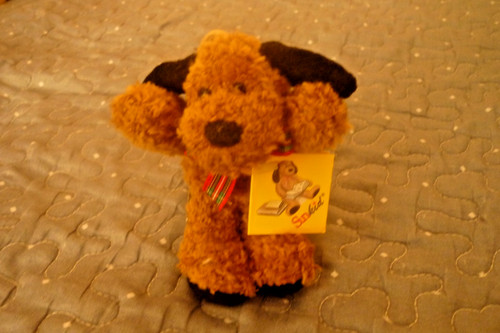Plüsch hund mit schwarzen - plüsch,