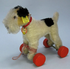 Steiff 1314 ex Hund Fox Foxterrier ! MUSTER Archiv 13. Juli 1938 ! Mohair Räder
