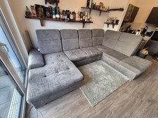 Schöne Wohnlandschaft Couch U-Form Polster Sofa mit Schlaffunktion