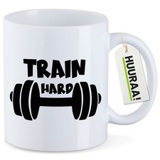 Kaffeetasse train hard - kaffeetasse, hantel