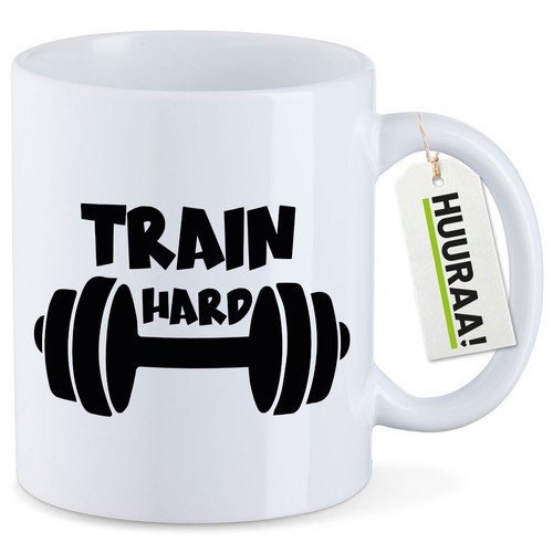 Kaffeetasse train hard hantel - hard,