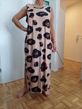 Damen Maxikleid Sommerkleid Gr. 4XL 52 54 Braun Leo Animalprint Leoprint-Design
