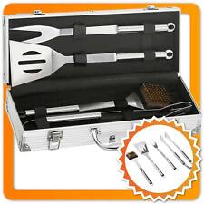 Edelstahl Grillbesteck Grillkoffer Grillzubehör Besteck Barbecue Grillset Koffer