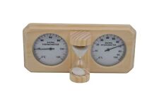 Sauna - Thermometer Hygrometer mit Sanduhr All in One Saunazubehör Holzgehäuse