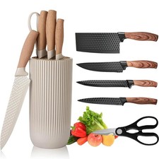 Messer Set 6-teiliges Scharfes Messerblock Set Edelstahl Küche Kochmesser Set