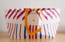 IKEA ÖMSESIDIG Tragetasche Sommer Streifen lila blau rot weiß 71L 2er 5er 10er