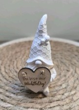 Deko Figur Wichtel Zwerg Honig Biene Weiß Raysin Handgemacht Wichtelig Holz 