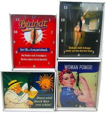 Wanduhr Blechuhr Retrouhr Vintageuhr Uhr Dekouhr  4 versch.Sorten Werbeuhr