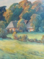 Ölgemälde Agrar Stelling Wald Forsthaus Original Hegering Bild Jagd Forst