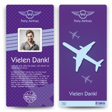 Danksagungskarten flugticket - danksagungskarten,