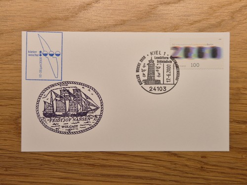 Postkarte mit schiffsstempel - postkarte,