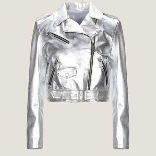 Damen silber metallic leder - silber,