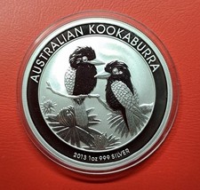 2013 Australien 1 Dollar Kookaburra Münze  1oz Silber 999 BU ST in Kapsel