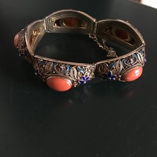 SILBER ARMBAND,  Emaille