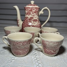 Porzellan Kaffeekanne Teekanne mit 5 Tassen im traditionellen englischen Stil