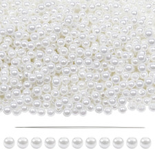 TOAOB 1000 Stück Bastelperlen Weiß 4 Mm Acrylperlen Mit Loch Runde Perlen Zum Au