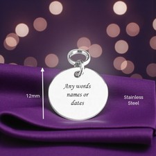 Personalisiert Rund Anhänger,Edelstahl,Graviert, Jede Gravur, Scheiben Anhänger