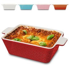 Auflaufform Keramik Rot für 2 Personen - Extra Hoher Rand - Für Lasagne, Tira...