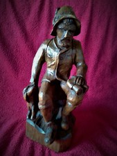 ALTE-Holzfigur-Skulptur-JÄGER