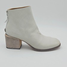 Damen Schuhe Moma Größe 37 Stiefeletten Weiß Leder Mit Ruiniertem Effekt 311ABD