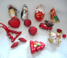 ?Set (15-teilig) Christbaumschmuck aus Glas Weihnachtsschmuck Pinguin Auto Herz