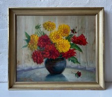 Ölbild Stillleben mit Astern