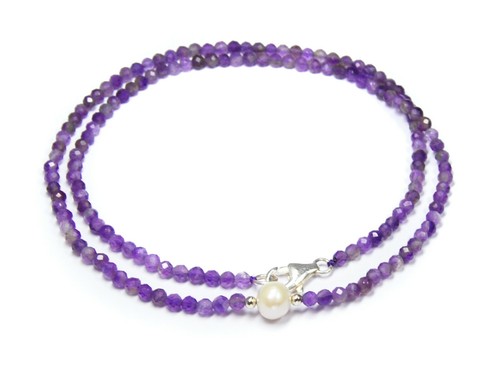 Amethyst kette facettierter - amethyst,