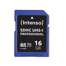 Intenso SDHC Karte 16GB UHS-I U3 4K professional 100 MB/s V30 Class 10 bulk