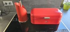 Original Wesco Set "Grandy" Brotkasten Brotbox - Zewa Halter In Rot 