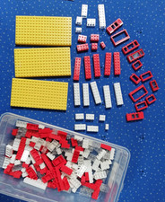 500g PeBe PB Paul Bernhardt Klemmbausteine DDR Hausbau Konvolut weiß rot gelb-8-