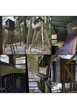 Jagdkanzel, Hochsitz, Schlafkanzel, mit Blechdach, voll gedämmt, mit Gasheizung