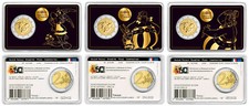FRANKREICH 2 EURO 60 JAHRE ASTERIX 2019 ALLE DREI COINCARDS bankfrisch