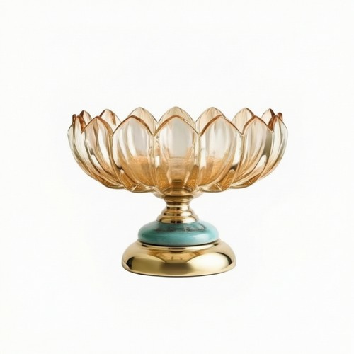 Glasschale mit fuß gewellt - glasschale,
