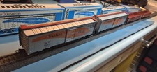 Märklin H0 Konvolut 4 US-Güterwagen (Box Cars, Gondolas), Bj. ca. 1975-80, OVP