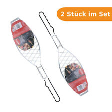 2x BBQ Grillguthalter Grillkorb Fischgriller Fischbräter Grillgitter Grillwender